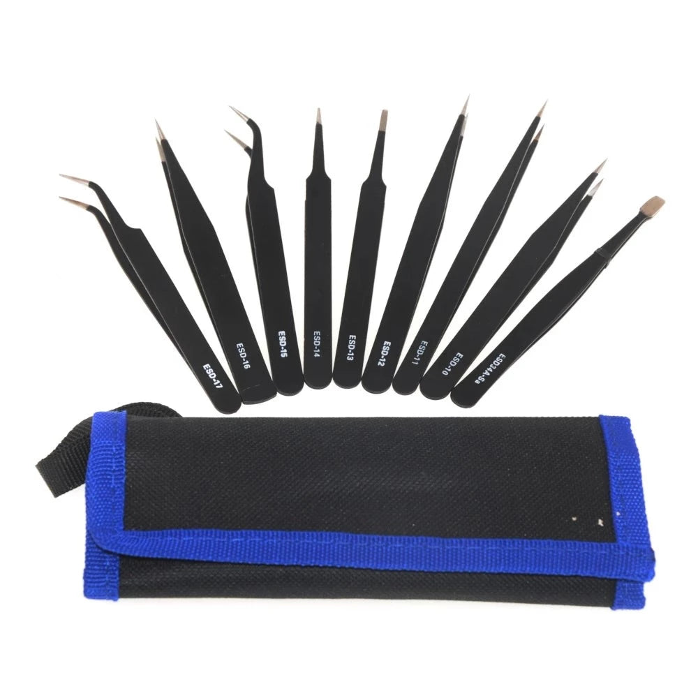 ESD Stainless Steel Tweezers Set Voltaat