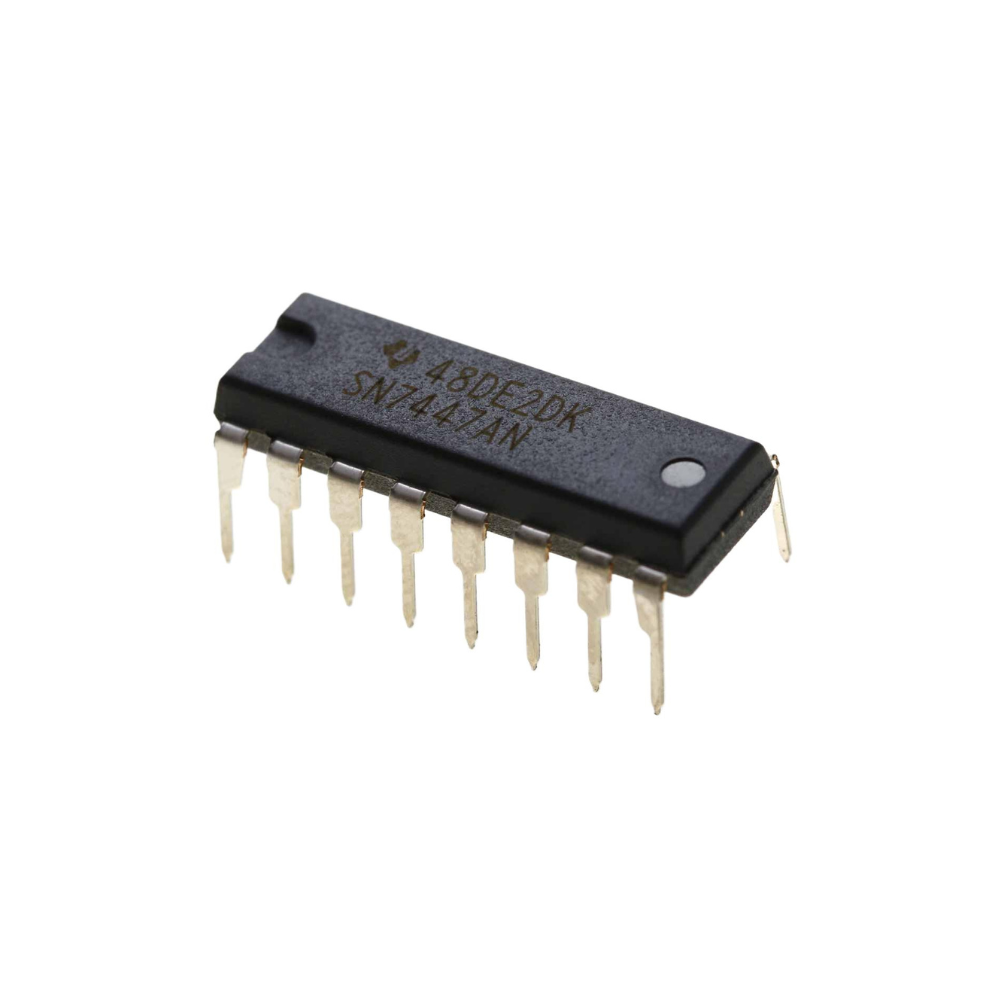 7447 Ics 7447 BCD to 7-Segment Decoder/Driver IC – DIP-16 – Voltaat