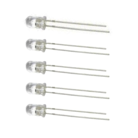 Voltaat COMP_LEDS_illumination Clear 5mm LED – 5.0V 20mA (5 Pack)