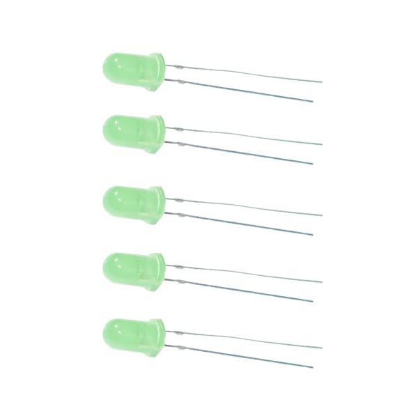 Green 5mm LED – 5.0V 20mA (5 Pack) – Voltaat