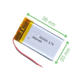 Local PWR_Lithium_Batt_BMS Lithium-Ion Polymer Battery – 3.7V 300mAh with JST-PH Connector
