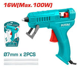 Local TOTAL Mini glue gun with two glue sticks (100W)