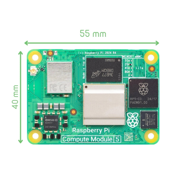 Raspberry Pi Compute Module 5 Single-Board Computer – Industrial Form ...