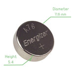 Salam Studios Energizer LR44 A76 Alkaline Button Cell Battery (2 Pack)