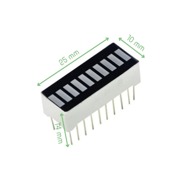 10 Segment LED Bar Graph – Red Display Module – Voltaat
