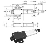 Voltaat 12V 50N Linear Actuator - 150 mm Stroke