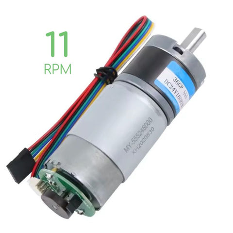Voltaat 12V DC Geared Motor 36-555 with Encoder – 11RPM High Torque