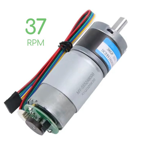 Voltaat 12V DC Geared Motor 36-555 with Encoder – 37RPM High Torque