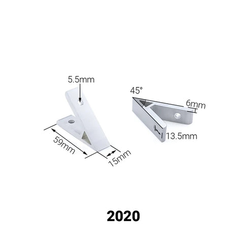 45° Angle Corner Bracket for 20 Series Aluminum Profile – Aluminum Alloy 45° Angle Corner Bracket for 20 Series Aluminum Profile – Aluminum Alloy