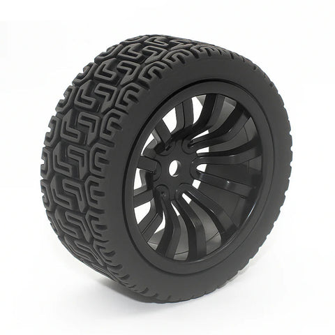 Black 65mm Rubber Wheel with metal coupler Black 65mm Rubber Wheel with metal coupler