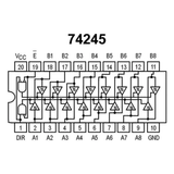 Voltaat CHIPS_Digital_logic 74245 Octal Bus Transceiver Logic IC