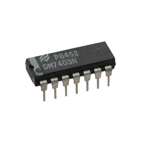 Voltaat CHIPS_Microcontrollers_Gates 7403 Quad 2-Input NAND Gate Logic IC, Open-Collector