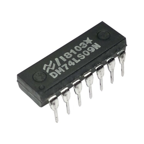 Voltaat CHIPS_Microcontrollers_Gates 7409 Quad 2-Input AND Gate Logic IC, Open-Collector