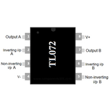 Voltaat CHIPS_Trans_OPAMP Texas Instruments TL072CP JFET Input Operational Amplifier