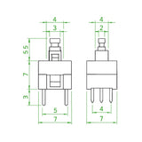 Voltaat comp_button_switches DPDT Self Locking Push Button Switch – 6 Pin Latching (2 Pack)