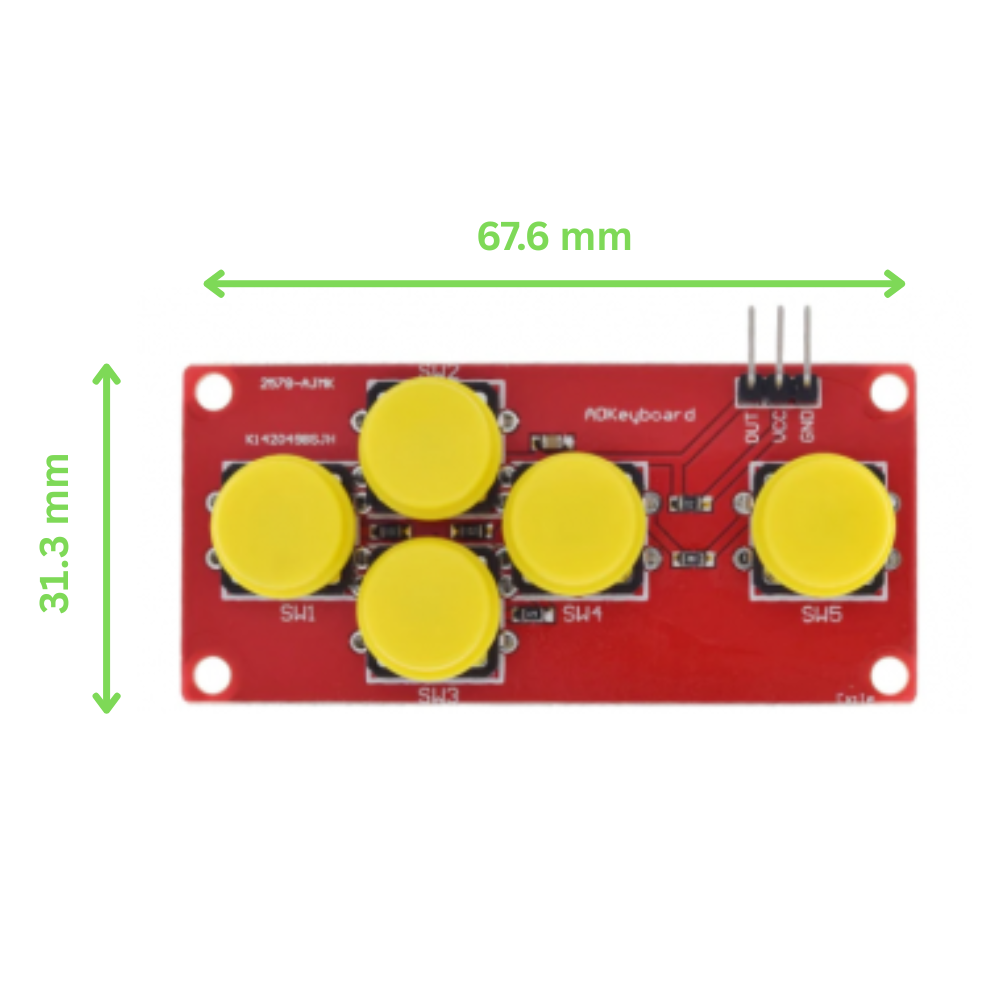 5 Key Gamepad Button Module – Digital Input, 3.3–5V – Voltaat