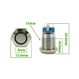 Voltaat comp_button_switches Momentary Metal Push Button Switch with LED – 12mm, 3–9V Waterproof