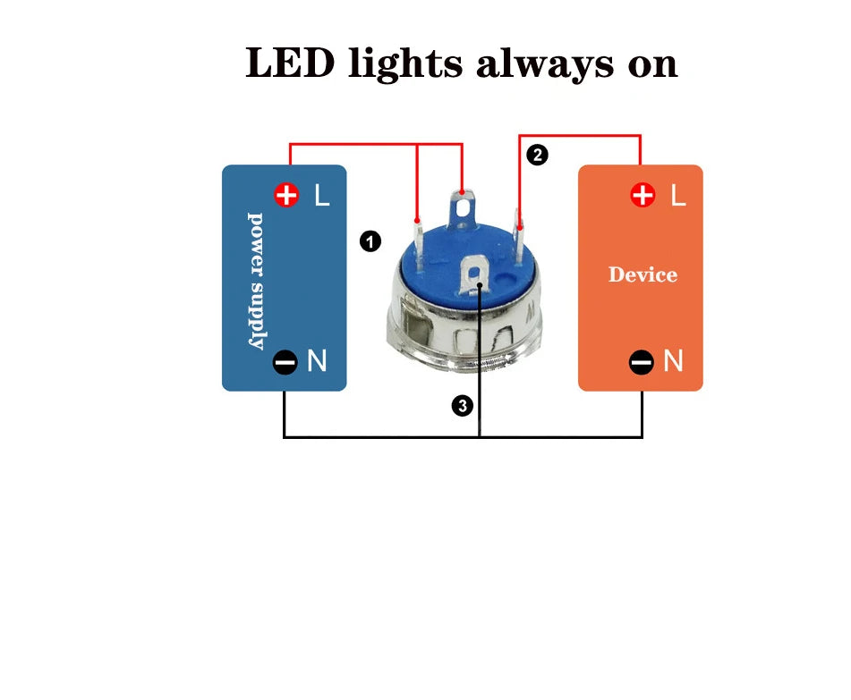Momentary Metal Push Button with Light (12mm) – Voltaat