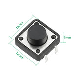 Voltaat comp_button_switches Push Button Switch 12mm – Momentary Tactile, Breadboard Friendly (5 Pack)