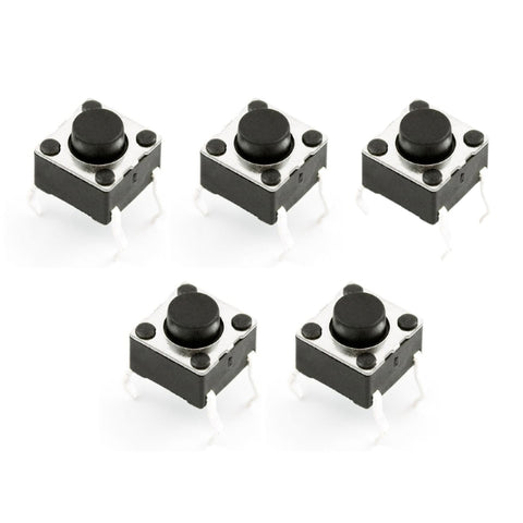 Voltaat comp_button_switches Push Button Switch 6mm – Momentary Tactile SPST (5 Pack)