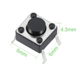 Voltaat comp_button_switches Push Button Switch 6mm – Momentary Tactile SPST (5 Pack)