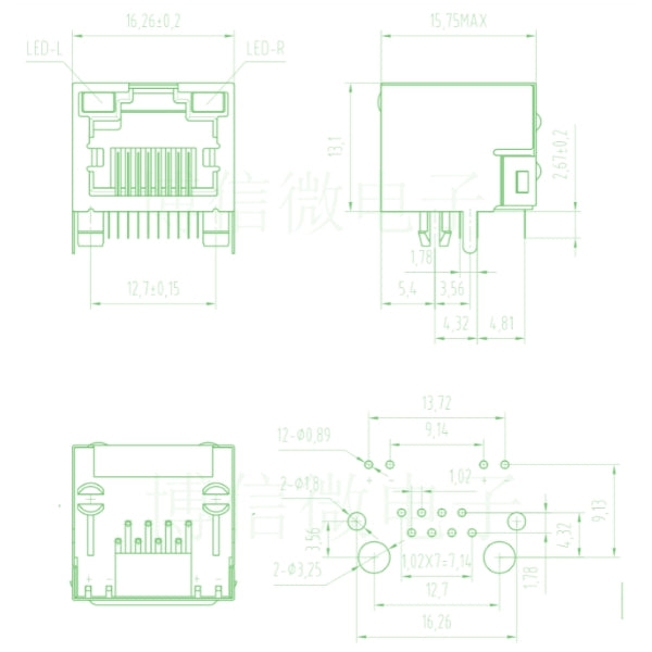 RJ45 Ethernet Female Socket with Dual LED Indicators – Voltaat