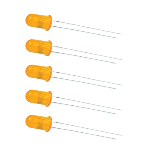 Voltaat COMP_LEDS_illumination 5mm Orange LED – 5.0V 20mA (Pack of 5)