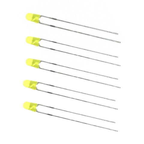 Voltaat COMP_LEDS_illumination Yellow 3mm LED – Diffused Lens (5 Pack)