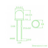 Voltaat COMP_LEDS_illumination Yellow 5mm LED – 2.0V 20mA (5 Pack)
