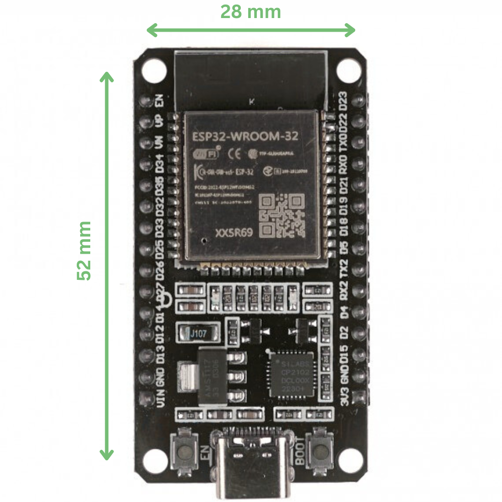 DOIT ESP32 DEVKIT V1 Development Board, Wi-Fi & Bluetooth, USB-C – Voltaat