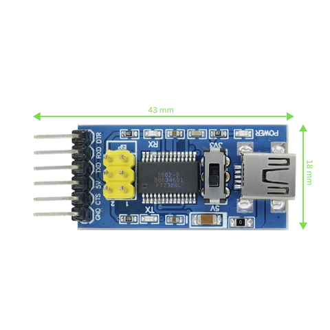FTDI FT232RL USB-to-TTL Serial Adapter Module FTDI FT232RL USB-to-TTL Serial Adapter Module