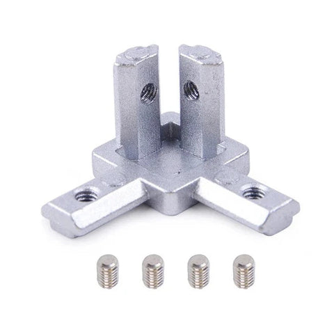 Voltaat Internal 3 Way End Bracket for 2020 Aluminum Profile Extrusion