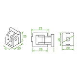 Voltaat MECH_Aluminum_Profile Flexible Pivot Joint Connector for 20 Series Aluminum Profile – Adjustable Angle