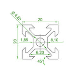 Voltaat MECH_Aluminum_Profile V-Slot 2020 Aluminum Extrusion Profile – 500 mm Length
