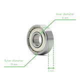 Voltaat MECH_Bearings_Springs 4x13x5 Ball Bearing – 4 mm ID, 13 mm OD, 5 mm Thickness