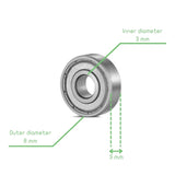 Voltaat MECH_Bearings_Springs Ball Bearing 3×8×3 mm – Miniature Radial Bearing