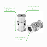 Voltaat MECH_Pulley_Belt GT2-20T Double Bore Timing Pulley – 10mm Width, 5/8mm Bore