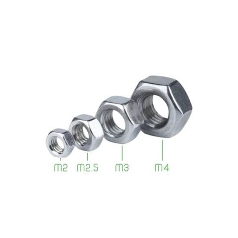 Voltaat MECH_Screws_Inserts M2 M2.5 M3 M4 Hex Nuts Kit – 5 Pcs Each Size