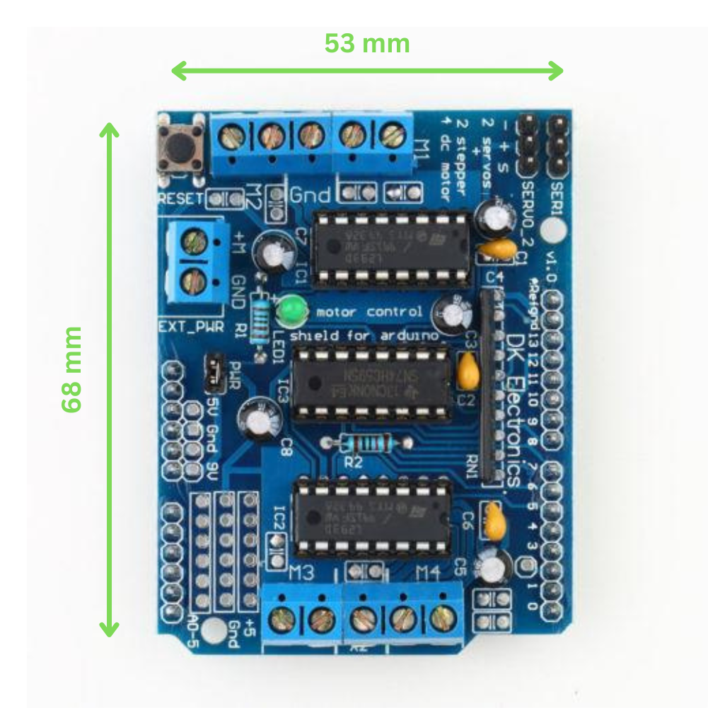 L293D Motor Driver Shield – Dual H-Bridge for Arduino – Voltaat