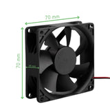 Voltaat Motors_Motors_Fans 12V Brushless Cooling Fan – 70×70×25mm, 3500RPM