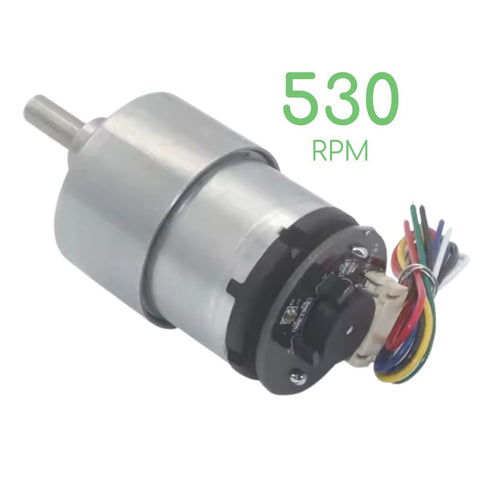 Voltaat Motors_Motors_Fans 12V High Torque Metal DC Geared Motor with Encoder (530 RPM, 3.1 Kg.cm)