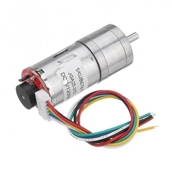 gear motor with encoder Geared Brushed DC Motor with Encoder – 12V 130RPM Magnetic Hall Sensor – Voltaat