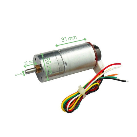 dc gear motor with encoder Geared Brushed DC Motor with Encoder – 12V 130RPM Magnetic Hall Sensor – Voltaat
