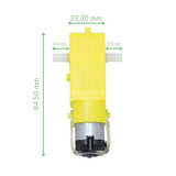 Voltaat Motors_Motors_Fans TT DC Motor with Plastic Gearbox – 1:48 Dual Shaft with Wires