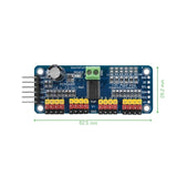 Voltaat Motors_Servos_Stepper PCA9685 16-Channel I2C PWM Servo Driver – 12-bit, 1.6kHz