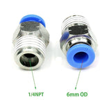 Voltaat Push-to-Connect Pneumatic Male Connector – 6mm Tube, 1/4 NPT
