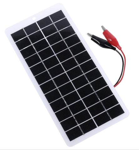 12V 10W Solar Panel (250x120mm) - Alligator Clips 12V 10W Solar Panel (250x120mm) - Alligator Clips