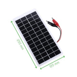 Voltaat PWR_Solar_Panels 12V 10W Solar Panel with Alligator Clips 250 × 120mm