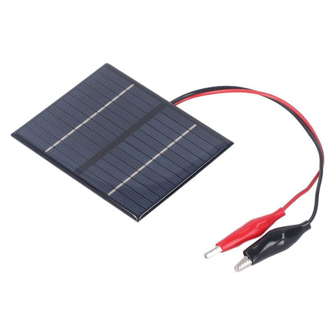 12V 5W Solar Panel (136x110mm) - Alligator Clips 12V 5W Solar Panel (136x110mm) - Alligator Clips