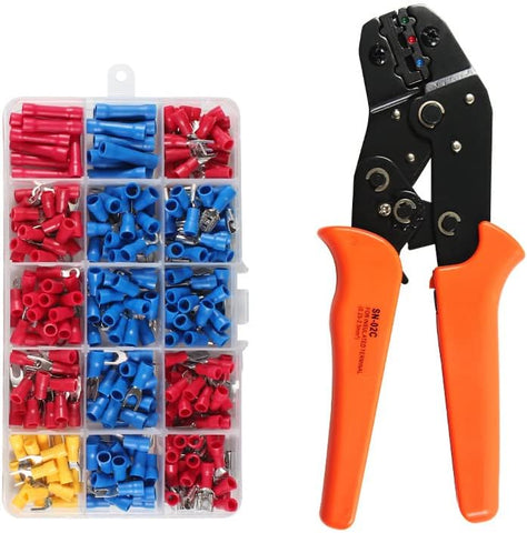 Voltaat TOOLS_Hand_Tools SN-02C Adjustable Crimper Plier 0.25-2.5mm² and 280pcs Cable Lugs Assortment Kit